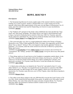 bowl round 9 - National History Bowl