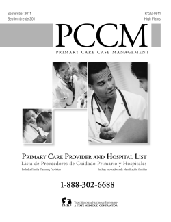 Lista de Proveedores de Cuidado Primario y Hospitales