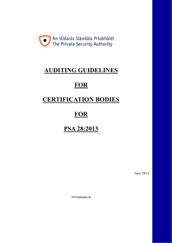 PSA 28 Auditing Guidelines - The Private Security Authority