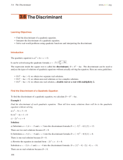 3.6 The Discriminant