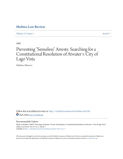 Preventing "Senseless" Arrests - Scholarly Commons at Hofstra Law