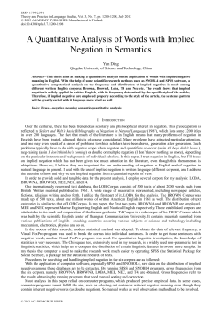 A Quantitative Analysis of Words with Implied Negation in Semantics