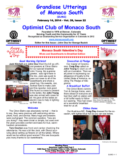February 14, 2014 G.U.M.S. - Optimist Club of Monaco South