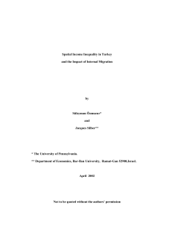 Spatial Income Inequality in Turkey and the Impact of