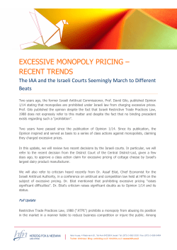 excessive monopoly pricing – recent trends