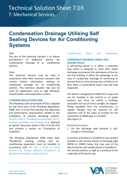 Condensation Drainage Utilising Self Sealing Devices for Air