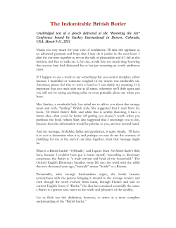 The Indomitable British Butler - The International Institute of Modern