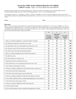 Screen for Child Anxiety Related Disorders (SCARED)