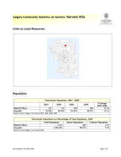 Calgary Social District Statistics on Seniors