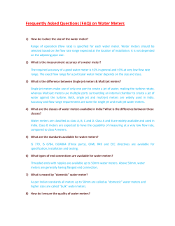 Frequently Asked Questions (FAQ) on Water Meters