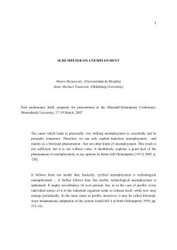 1 SCHUMPETER ON UNEMPLOYMENT Mauro Boianovsky