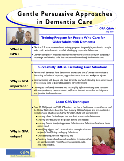 Gentle Persuasive Approaches in Dementia Care