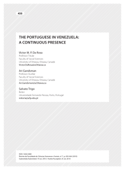 THE PORTUGUESE IN VENEzUELA - Reposit&oacute;rio Institucional da