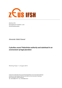 E pluribus unum? Palestinian authority and statehood in an