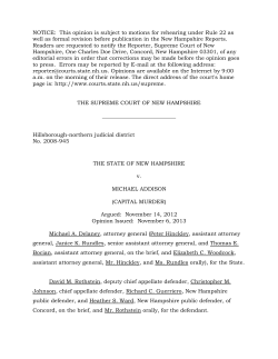 Supreme Court Opinion - New Hampshire Judicial Branch