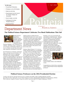 Political Science Professors on the 2016 Presidential Election The