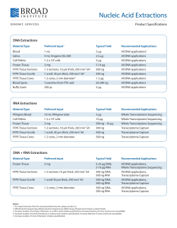 Nucleic Acid Extractions - Broad Institute Genomic Services