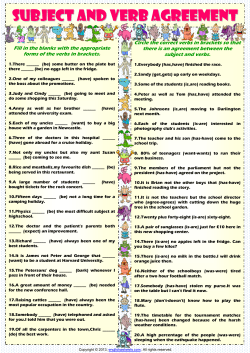 subject and verb agreement