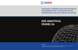 How Family Planning Supply and the Service Environment Affect