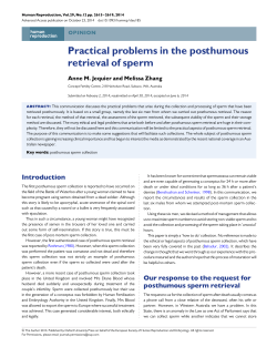 Practical problems in the posthumous retrieval of sperm