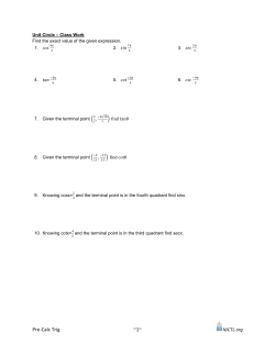 Pre-Calc Trig ~1~ NJCTL