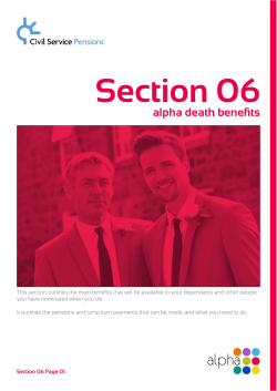alpha death benefits - Civil Service Pensions