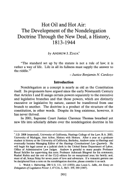 Hot Oil and Hot Air: The Development of the Nondelegation Doctrine