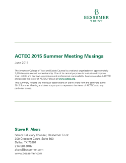 ACTEC 2015 Summer Meeting Musings