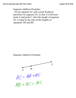 Segment Addition Postulate