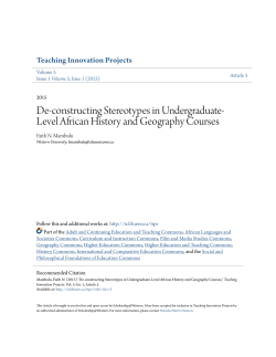 De-constructing Stereotypes in Undergraduate