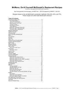 McMenu: Do-It-Yourself McDonald`s Restaurant Recipes