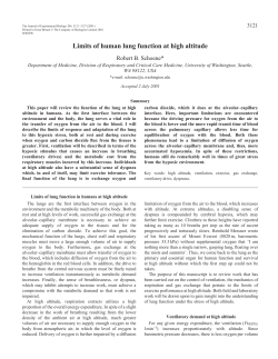 Limits of human lung function at high altitude