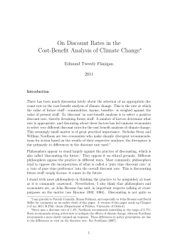 2011. `On Discount Rates in the Cost