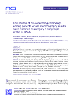 Comparison of clinicopathological findings among