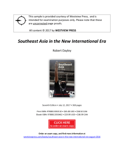 Southeast Asia in the New International Era