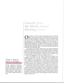 Lessons from the Rhode Island Banking Crisis