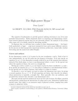 The High-power Hypar - UCD School of Mathematics and Statistics