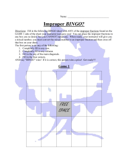 Improper BINGO? FREE SPACE