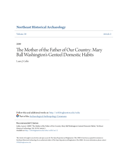 The Mother of the Father of Our Country: Mary Ball Washington`s