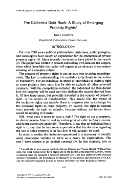 The California Gold Rush: A Study of Emerging Property Rights*