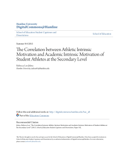 The Correlation between Athletic Intrinsic Motivation and Academic