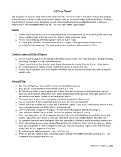 Birmingham Golf Course Rules and Regulations