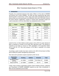Bihar: Transmission System Study for 13th Plan Annexure