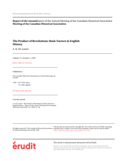 The Product of Revolutions: Basic Factors in English