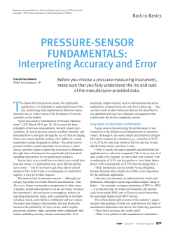 PrEssurE-sEnsor FundAmEntAls: Interpreting Accuracy and