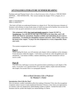 AP English IV&ndash;How to read literature like a professor