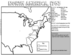 Draw in the Proclamation Line of 1763 Label the following on the map: