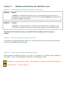 Section 3.1 Relations and Functions (for Math 026 review)