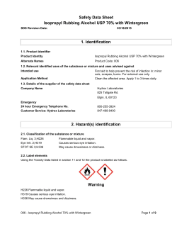 Safety Data Sheet Isopropyl Rubbing Alcohol USP 70