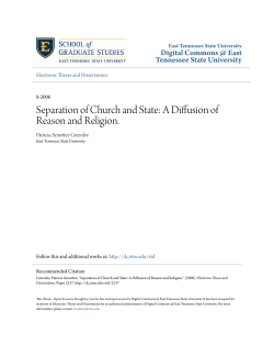 Separation of Church and State: A Diffusion of Reason and Religion.